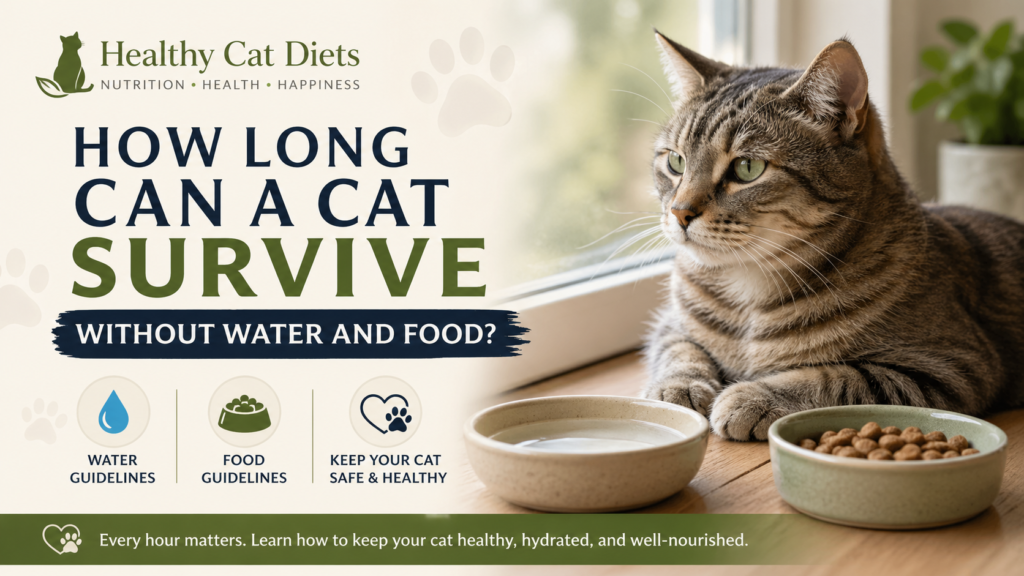 how long can a cat survive without water and food