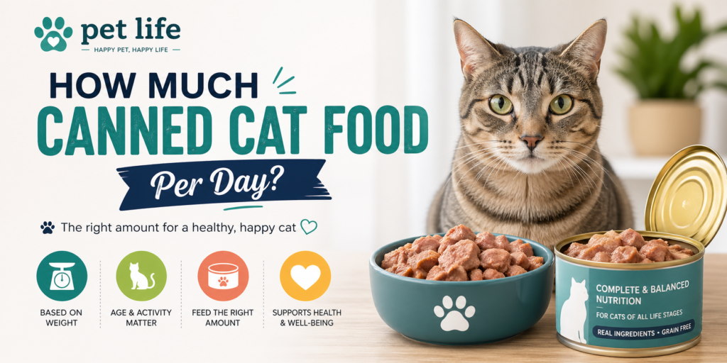 how much canned cat food per day
